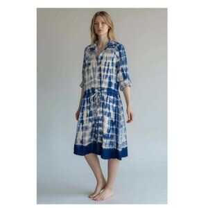 Calvin Klein Silk Tie Dye Shirt Dress